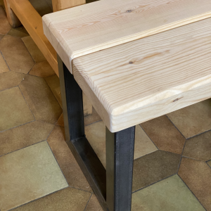 Banc style industriel, métal et bois