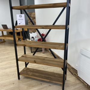 Bibliothèque métal et bois, tout temps