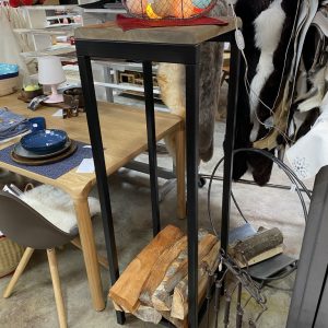 Porte buche style industriel, bois et métal.